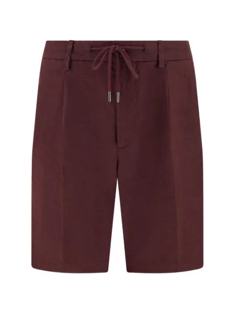 drawcord plain linen shorts by BOGGI MILANO