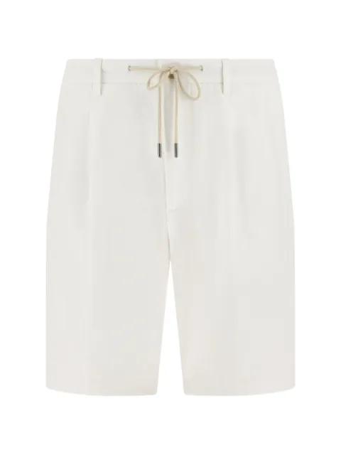 drawcord plain linen shorts by BOGGI MILANO