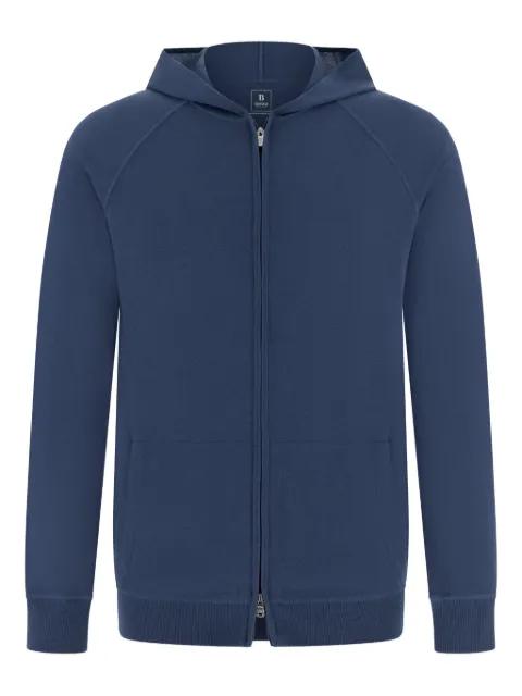 full-zip hoodied sweater by BOGGI MILANO