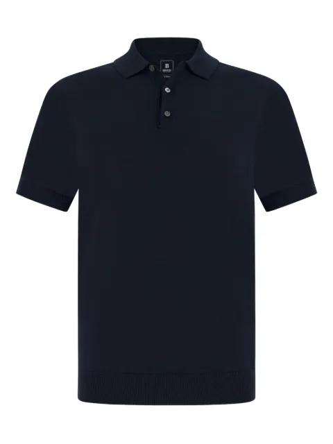 knitted mother-of-pearl polo jumper by BOGGI MILANO