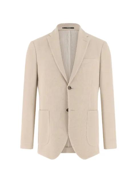 micro–textured patch-pocket blazer by BOGGI MILANO