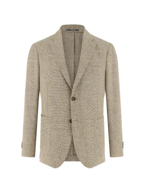 micro-textured single-breasted blazer by BOGGI MILANO