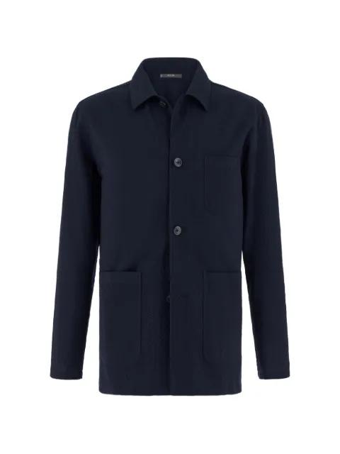patch pockets wool shirt jacket by BOGGI MILANO