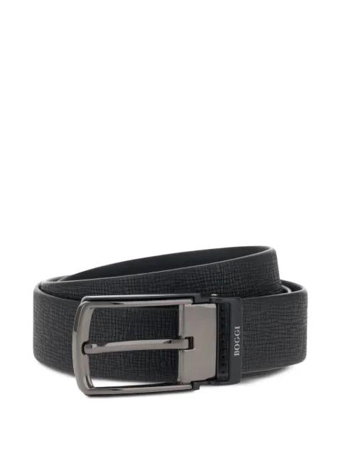 reversible boarded leather belt by BOGGI MILANO
