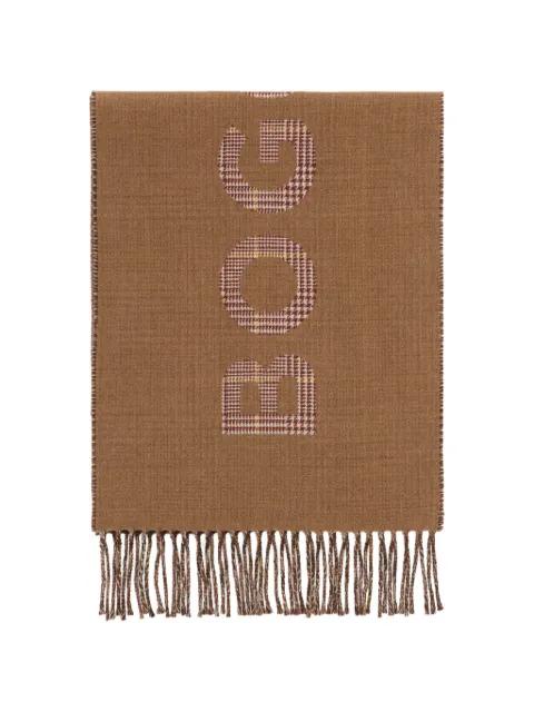 scarf double with logo in wool by BOGGI MILANO