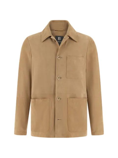 shirt-collar leather jacket by BOGGI MILANO