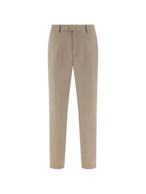 stitched pockets linen trousers by BOGGI MILANO