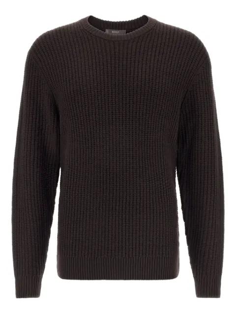 waffle-knit crew-neck sweater by BOGGI MILANO waffle-knit crew-neck sweater by BOGGI MILANO