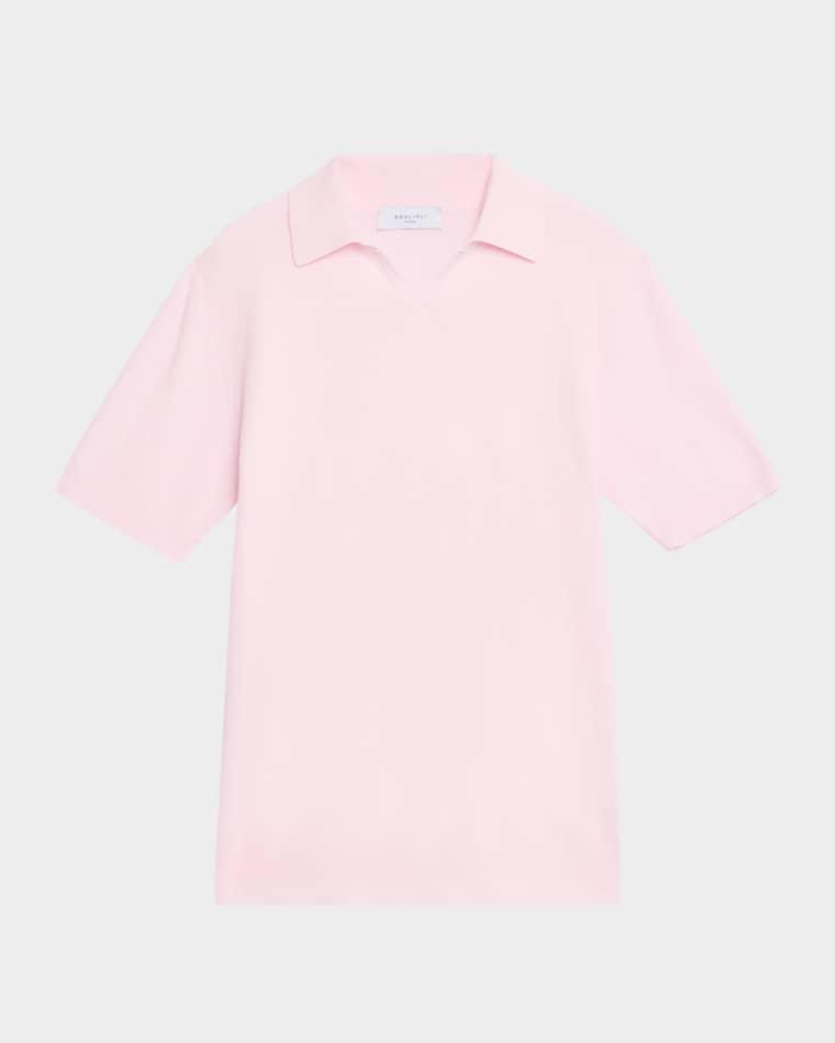 Men's Cotton Knit Johnny Collar Polo Shirt by BOGLIOLI