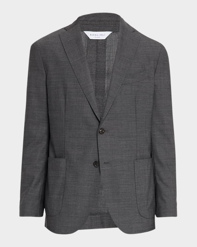 Men's Textured Wool Two-Piece Suit by BOGLIOLI