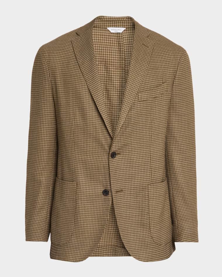 Men's Wool Gingham Single-Breasted Sport Coat by BOGLIOLI