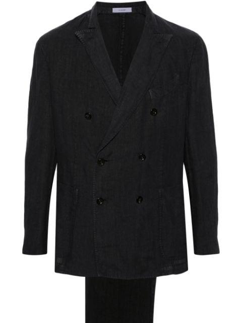 double-breasted linen suit by BOGLIOLI