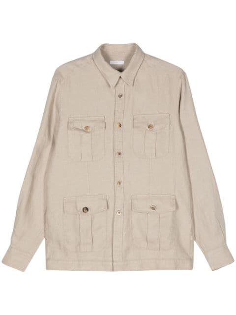 herringbone linen shirt by BOGLIOLI