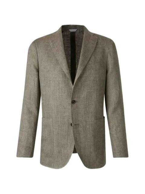 herringbone-weave notched-lapels blazer by BOGLIOLI