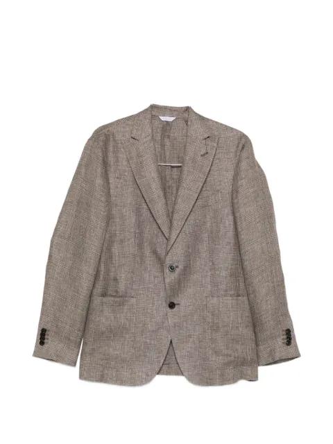 prince of wales check linen blazer by BOGLIOLI