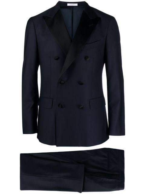 satin-trim tuxedo suit by BOGLIOLI