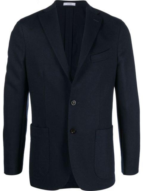 single-breasted wool-blend blazer by BOGLIOLI