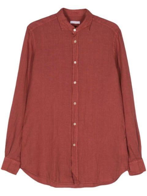 slub-texture linen shirt by BOGLIOLI