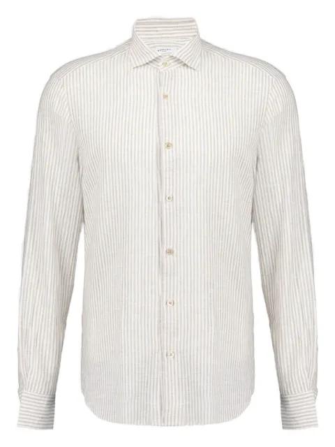 striped cotton-linen blend shirt by BOGLIOLI