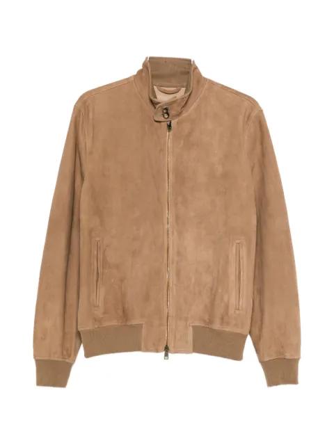 suede zip-up bomber jacket by BOGLIOLI