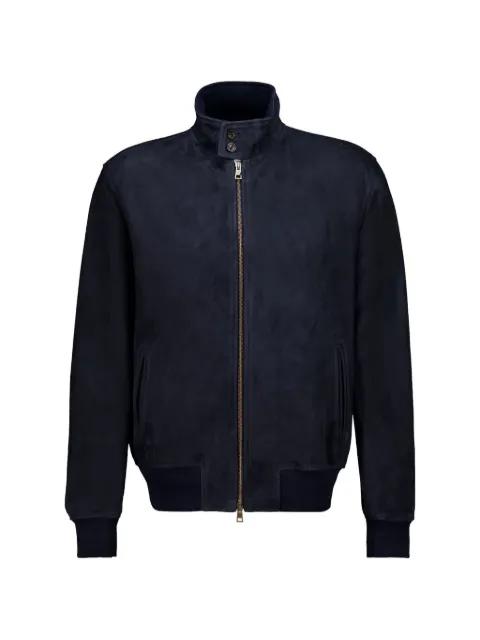 zipped leather bomber jacket by BOGLIOLI