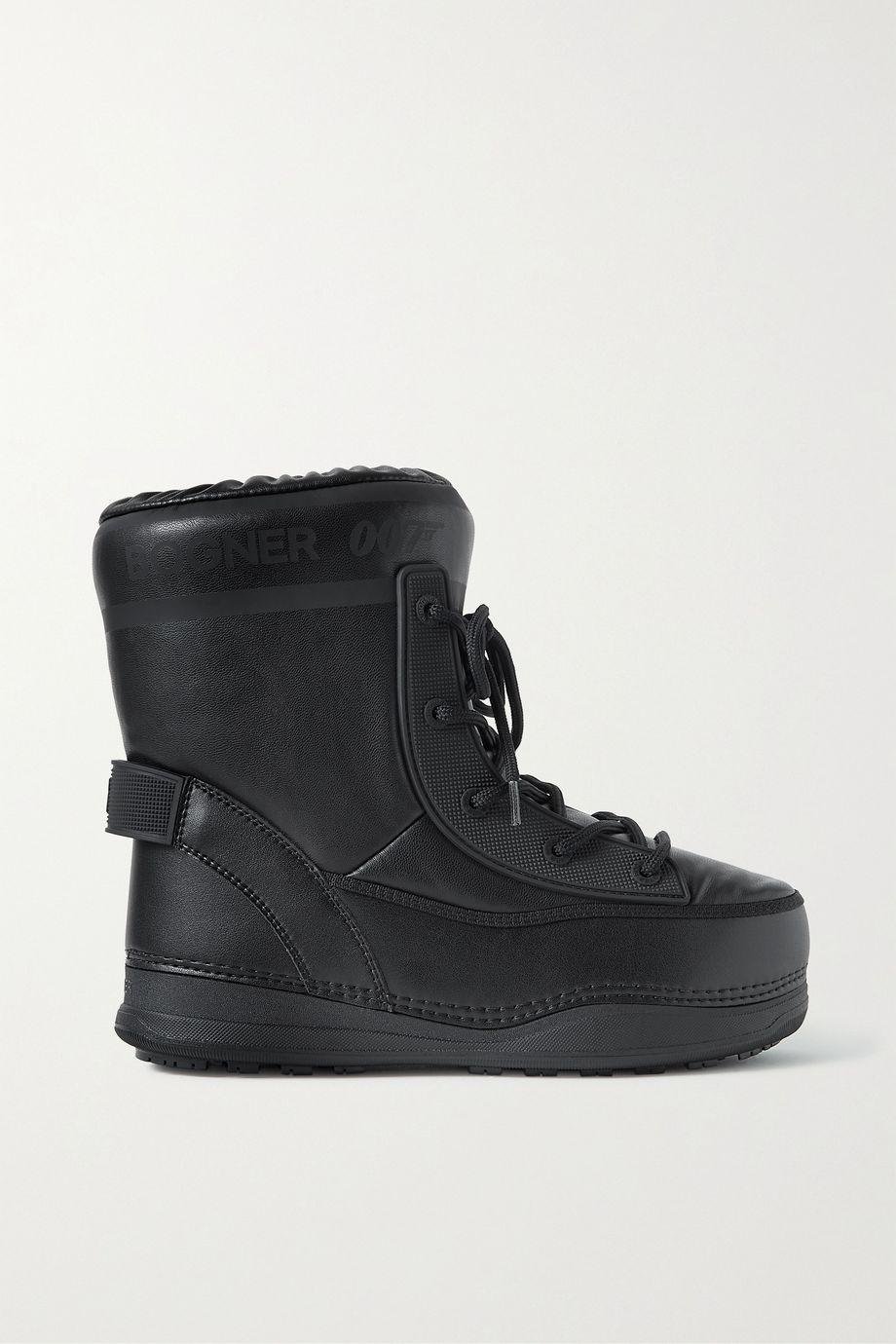 + 007 La Plagne rubber-trimmed faux leather snow boots by BOGNER