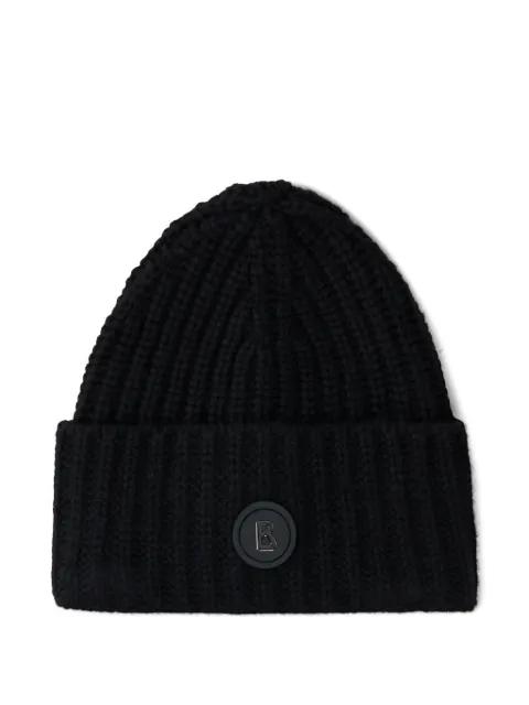 Kilian ribbed logo-patch beanie hat by BOGNER