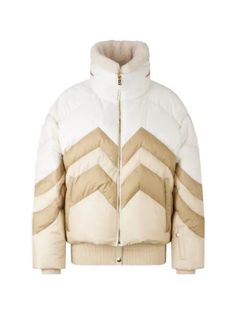 detachable collar chevron puffer jacket by BOGNER