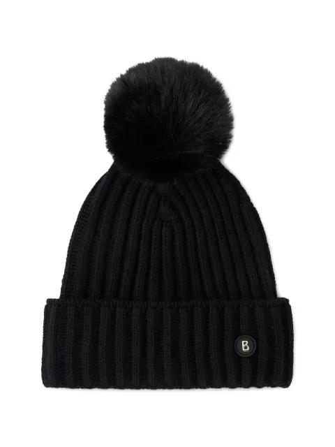 pompom ribbed beanie hat by BOGNER