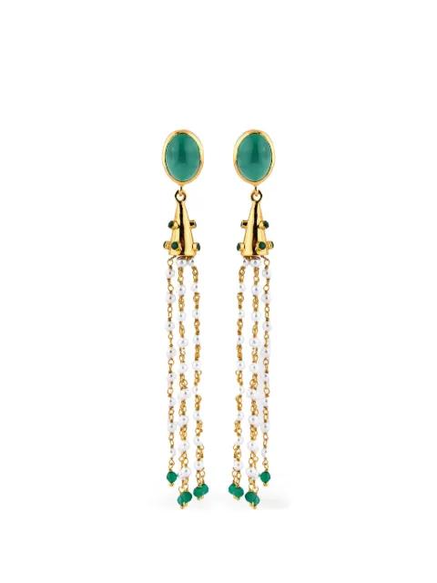 onyx pom pom earrings by BOHEME BY VERO