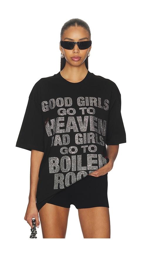 Boiler Room Good Girls Diamante Tee in Black by BOILER ROOM