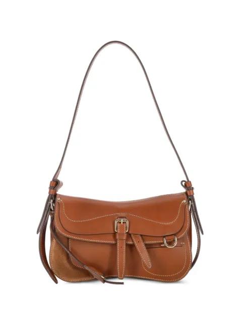 buckle-fastening contrast-stitch shoulder bag by BOLDRINI