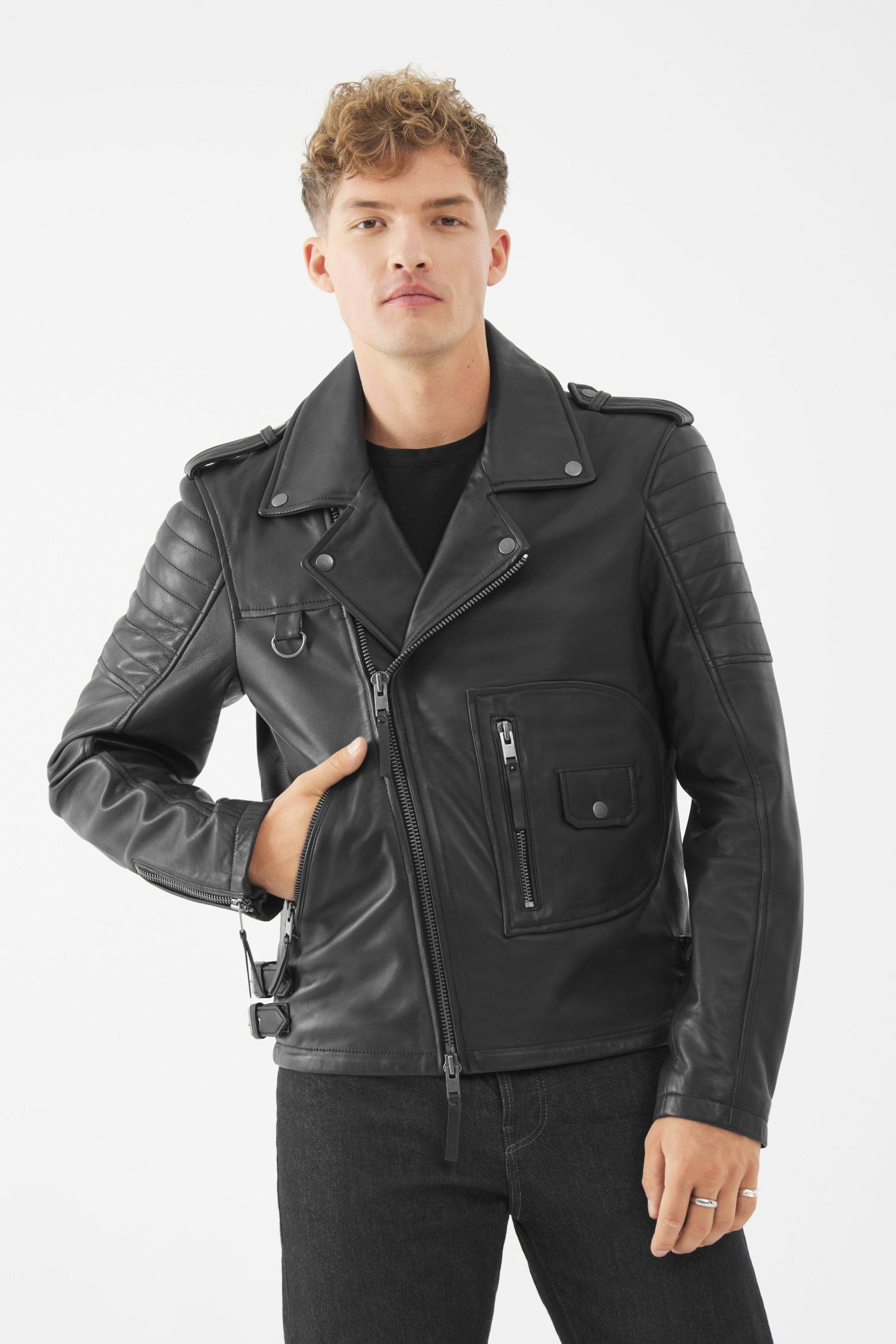 Real Leather Hoxton Biker Jacket by BOLONGARO TREVOR