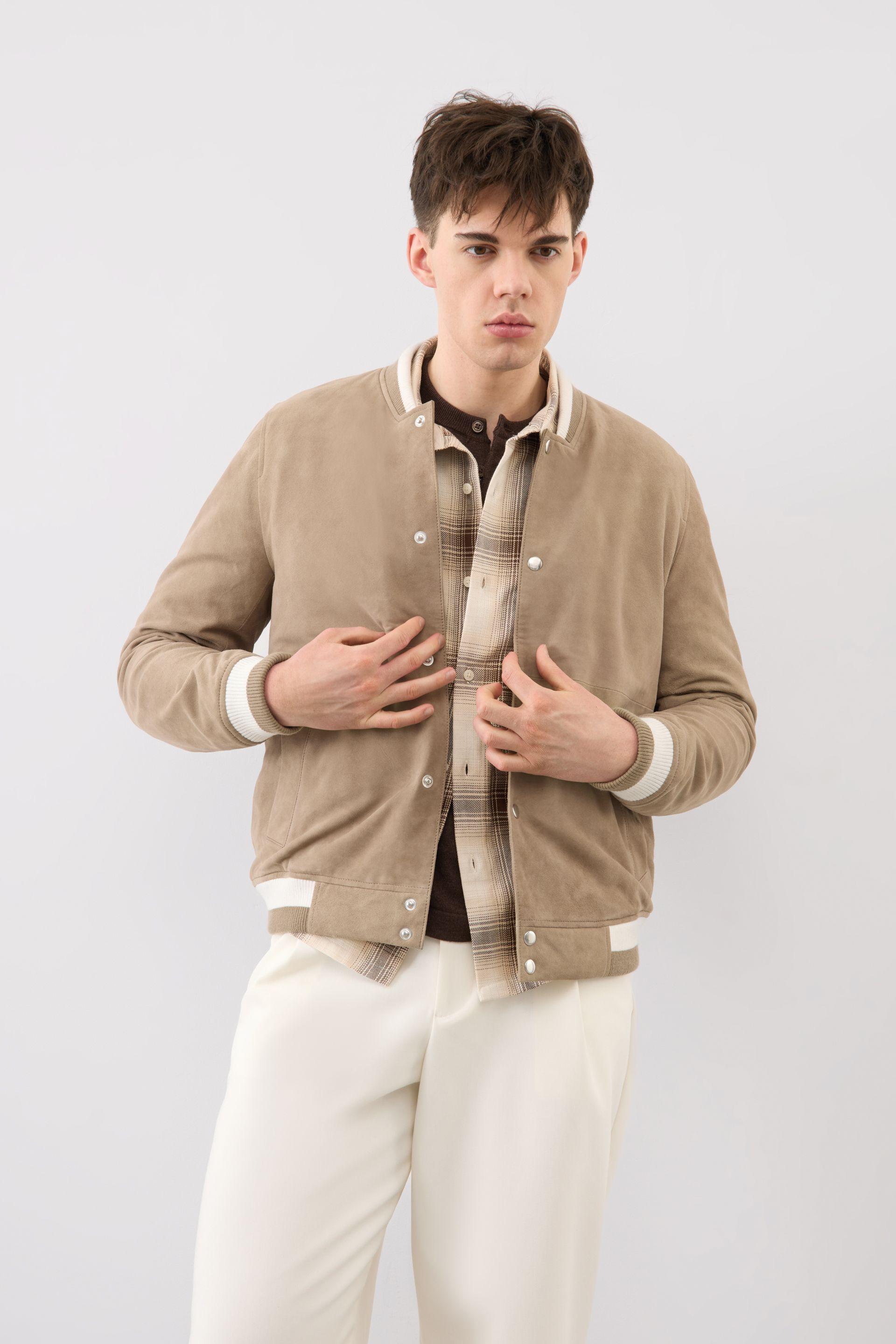 Real Suede Ellis Bomber Jacket by BOLONGARO TREVOR