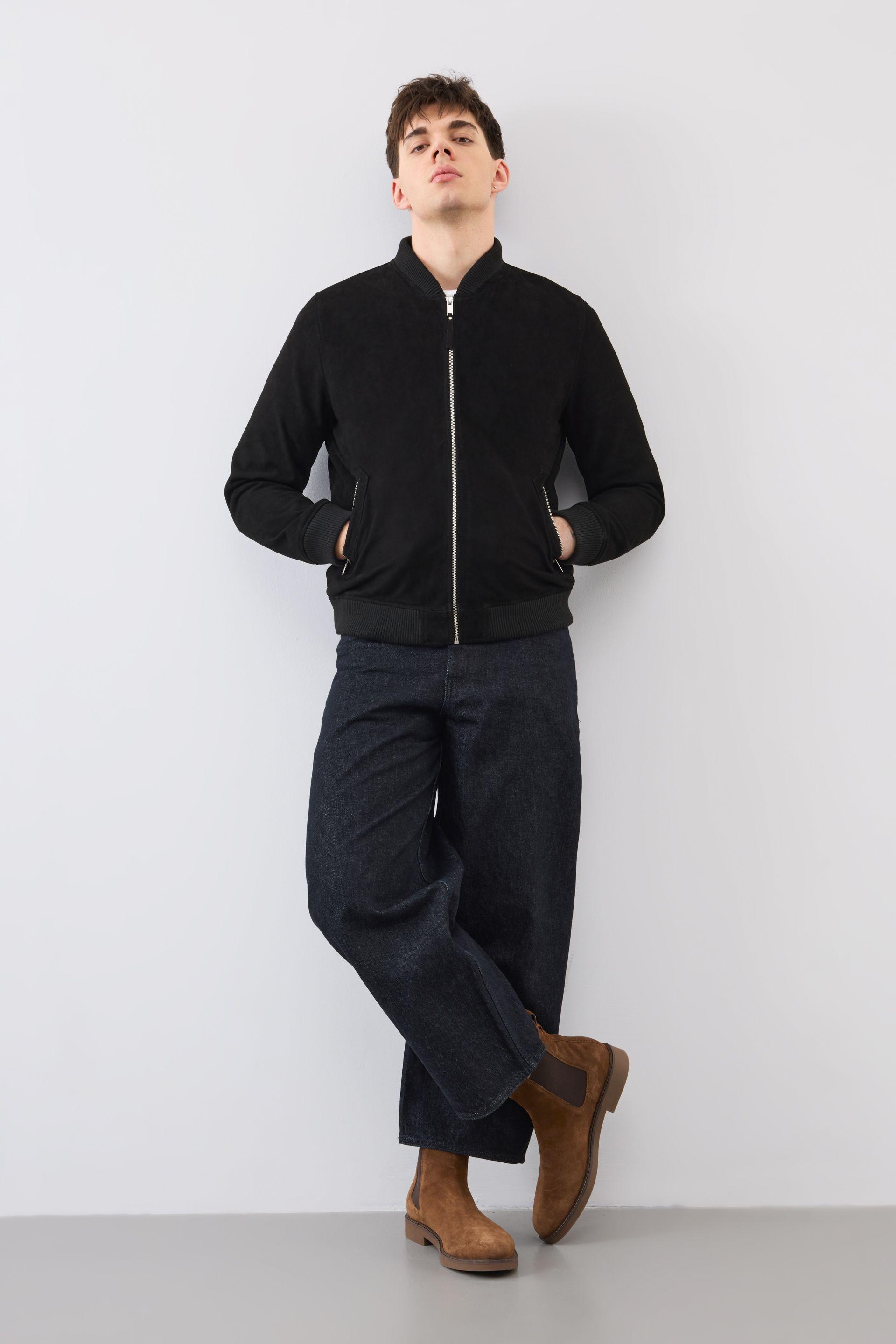 Real Suede Finley Bomber Jacket by BOLONGARO TREVOR