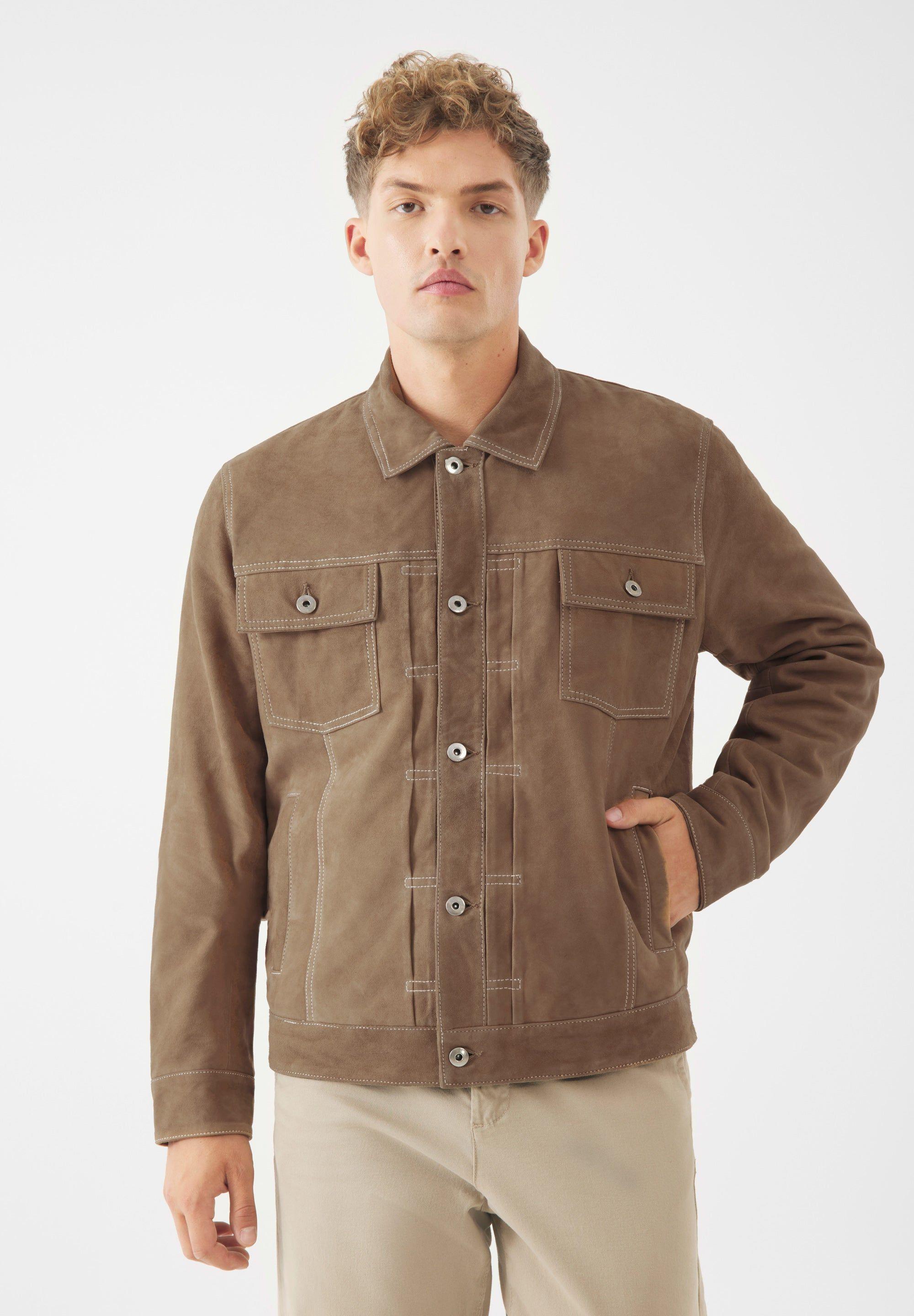 Real Suede Mads Trucker Jacket by BOLONGARO TREVOR