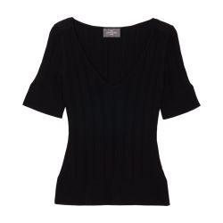 Ribbed V-neck top by BOMPARD