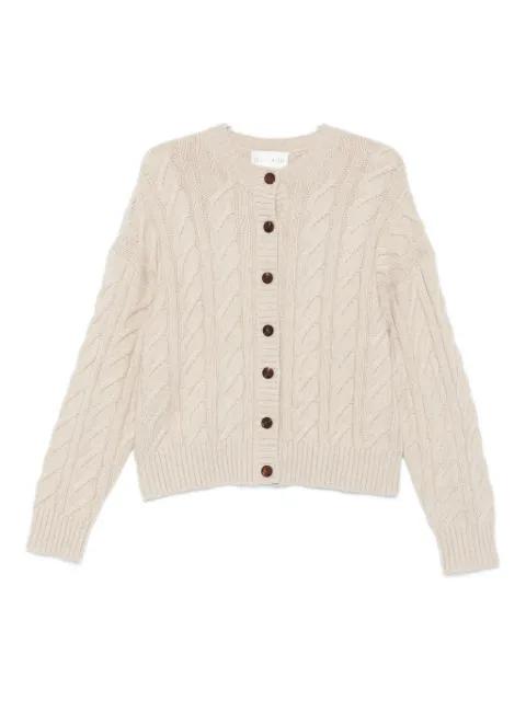 cable-knit crew-neck cardigan by BOMPARD