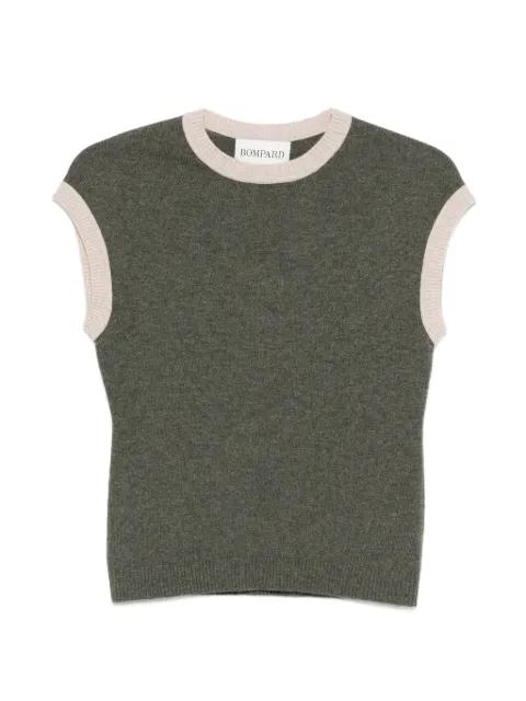 contrast-trim short-sleeve sweater by BOMPARD