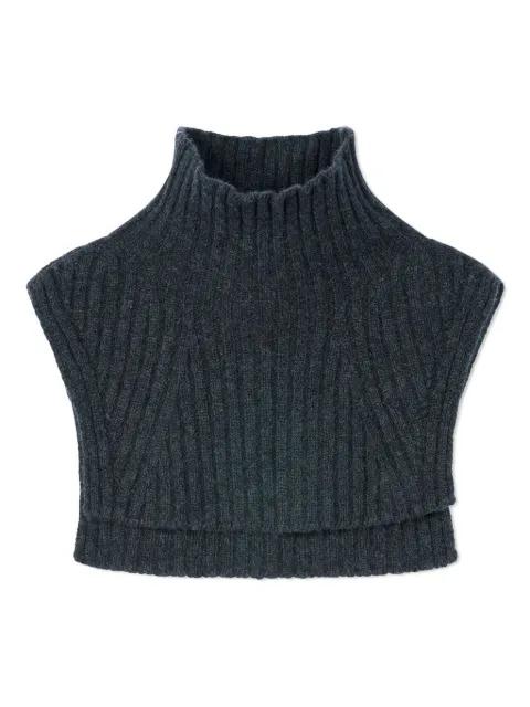 cropped ribbed bib by BOMPARD