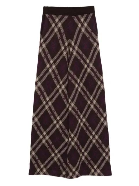 elasticated tartan palazzo pants by BOMPARD