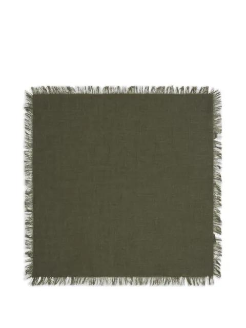 fringed twill square scarf by BOMPARD
