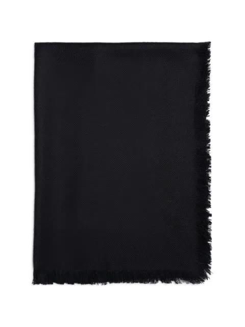 fringed twill square scarf by BOMPARD
