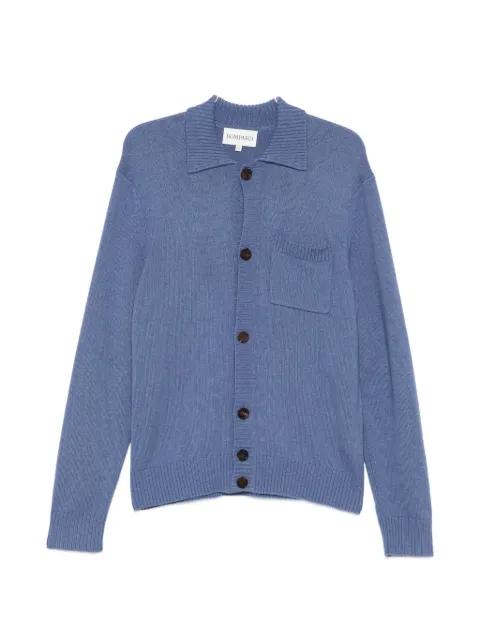 ribbed button-fastening cardigan by BOMPARD