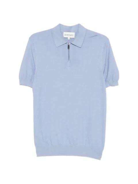 zipped pique-knit polo shirt by BOMPARD