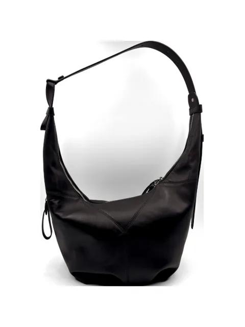 S Bow panelled leather shoulder bag by BONASTRE