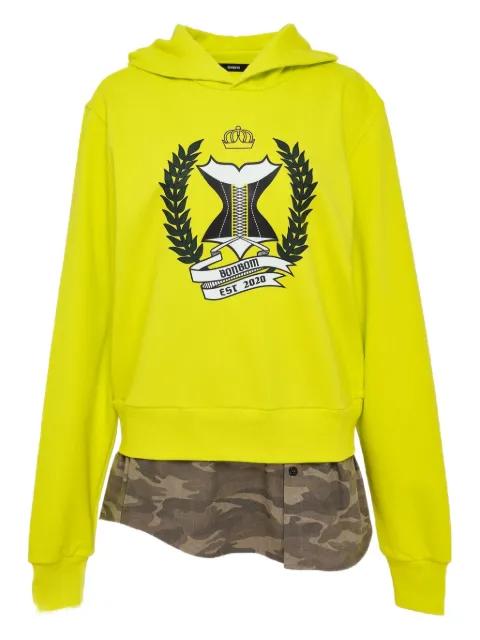 layered-effect hoodie by BONBOM