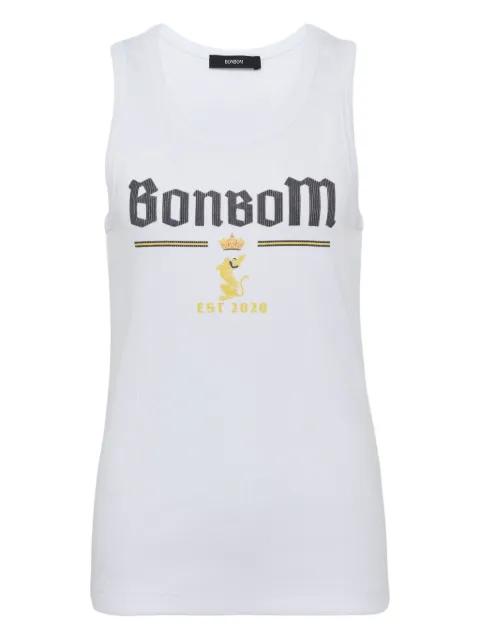 logo-print tank top by BONBOM