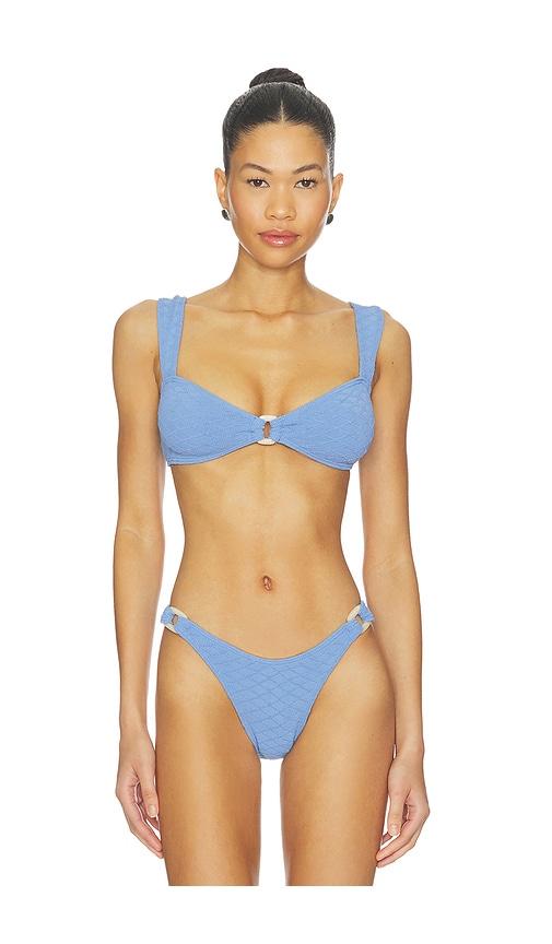 Bond Eye Ring Delphi Crop Bra in Baby Blue by BOND-EYE