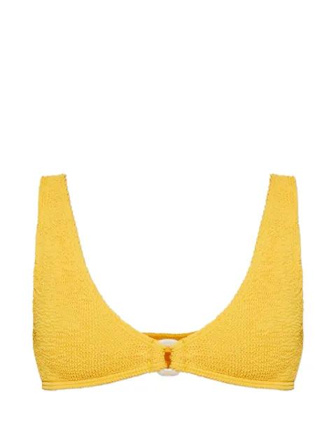 Ring Scout crinkle-effect bikini top by BOND-EYE